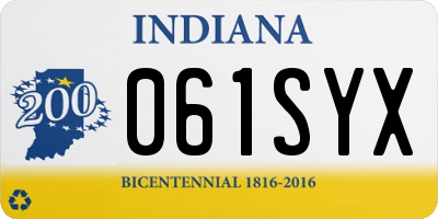 IN license plate 061SYX