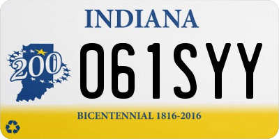 IN license plate 061SYY