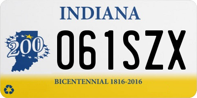 IN license plate 061SZX