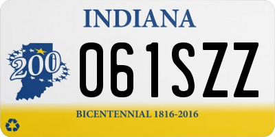 IN license plate 061SZZ