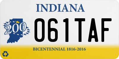 IN license plate 061TAF