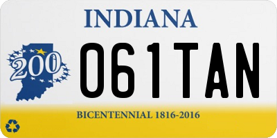 IN license plate 061TAN