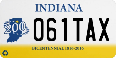 IN license plate 061TAX