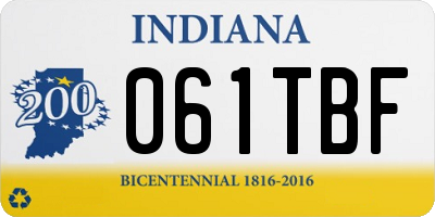 IN license plate 061TBF