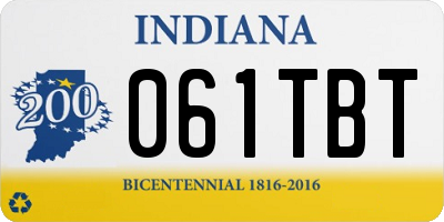 IN license plate 061TBT