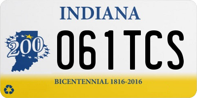 IN license plate 061TCS