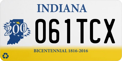 IN license plate 061TCX