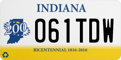 IN license plate 061TDW