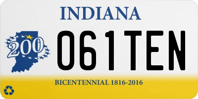 IN license plate 061TEN