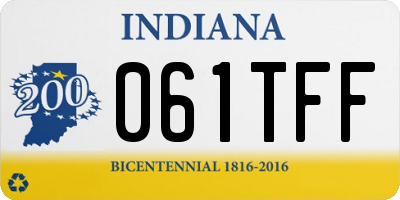 IN license plate 061TFF