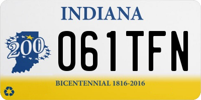 IN license plate 061TFN