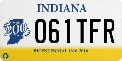 IN license plate 061TFR