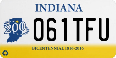 IN license plate 061TFU