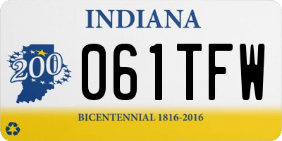IN license plate 061TFW