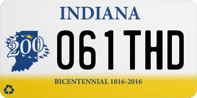 IN license plate 061THD
