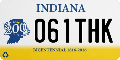 IN license plate 061THK
