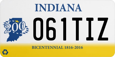 IN license plate 061TIZ