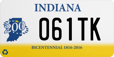 IN license plate 061TK