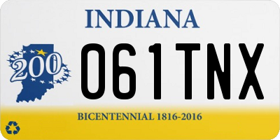 IN license plate 061TNX