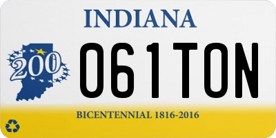 IN license plate 061TON
