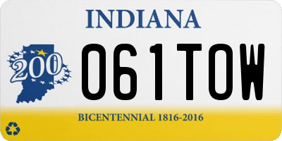 IN license plate 061TOW