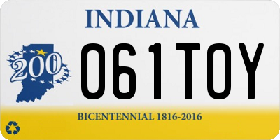 IN license plate 061TOY