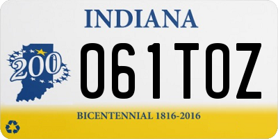 IN license plate 061TOZ