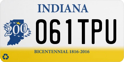 IN license plate 061TPU
