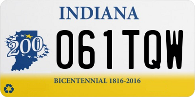 IN license plate 061TQW