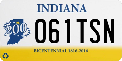 IN license plate 061TSN
