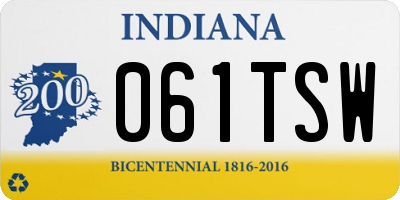 IN license plate 061TSW