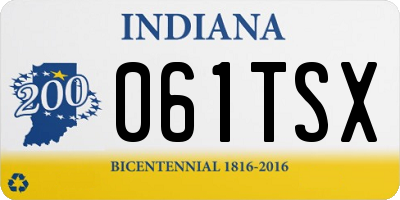 IN license plate 061TSX