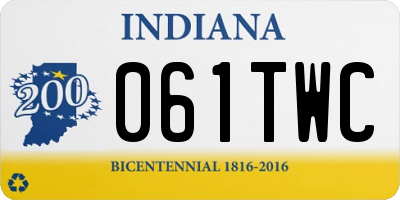 IN license plate 061TWC
