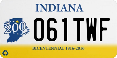 IN license plate 061TWF