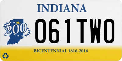 IN license plate 061TWO