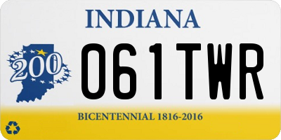 IN license plate 061TWR