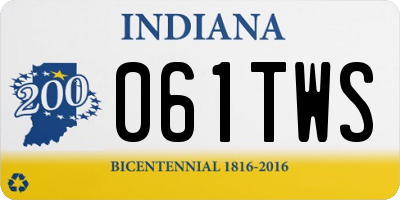 IN license plate 061TWS