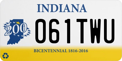 IN license plate 061TWU