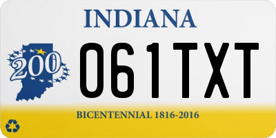 IN license plate 061TXT
