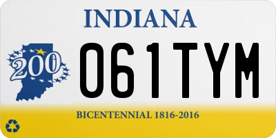 IN license plate 061TYM