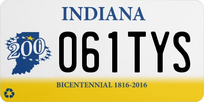 IN license plate 061TYS
