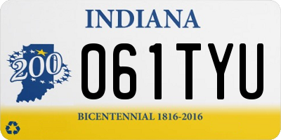 IN license plate 061TYU