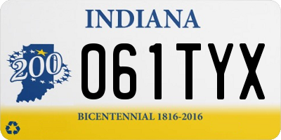 IN license plate 061TYX
