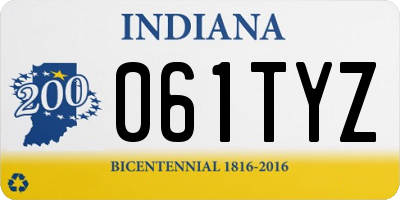 IN license plate 061TYZ