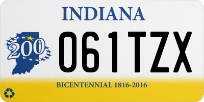 IN license plate 061TZX