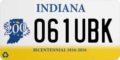 IN license plate 061UBK