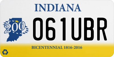 IN license plate 061UBR