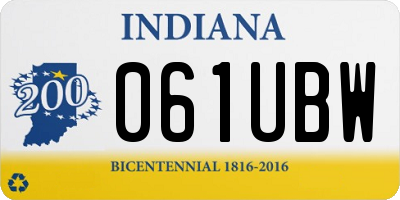 IN license plate 061UBW
