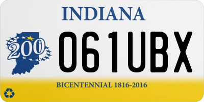 IN license plate 061UBX