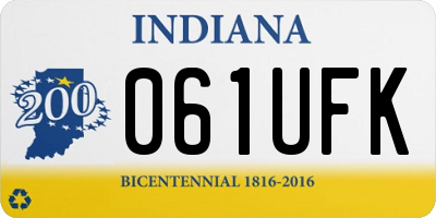 IN license plate 061UFK